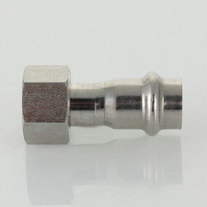 Пресс-муфта с накидной гайкой 22 мм х 1/2"  из нержавеющей стали VTi.908.I.002204 VALTEC (ВАЛТЕК)