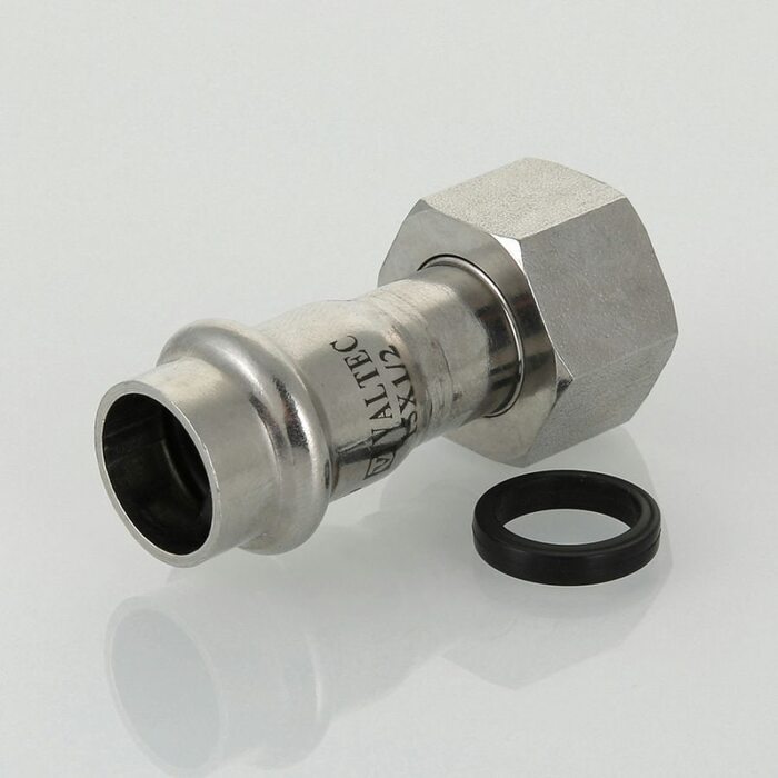 Пресс-муфта с накидной гайкой 42 мм х 1 1/2"  из нержавеющей стали VTi.908.I.004208 VALTEC (ВАЛТЕК)