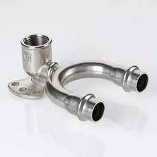 Пресс-водорозетка проходная 15 мм х 1/2"  из нержавеющей стали VTi.954.DI.150415 VALTEC (ВАЛТЕК)