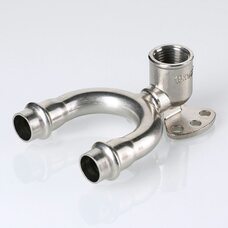 Пресс-водорозетка проходная 15 мм х 1/2"  из нержавеющей стали VTi.954.DI.150415 VALTEC (ВАЛТЕК)