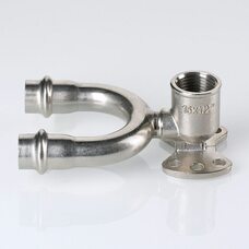 Пресс-водорозетка проходная 15 мм х 1/2"  из нержавеющей стали VTi.954.DI.150415 VALTEC (ВАЛТЕК)