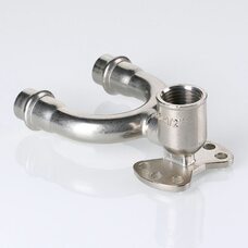 Пресс-водорозетка проходная 15 мм х 1/2"  из нержавеющей стали VTi.954.DI.150415 VALTEC (ВАЛТЕК)
