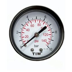 Манометр аксиальный 50 мм 1/4", 0-10 бар TIM