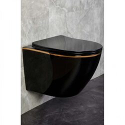Комплект Инсталляция GROHE Rapid SL с черной матовой кнопкой + Унитаз подвесной Ancona Black Z19-15B Zandini