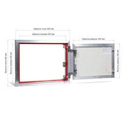 Люк ревизионный под плитку Практика EuroFormat-R алюминиевый 500x400 мм скрытый нажимной