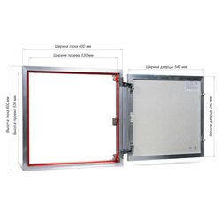 Люк ревизионный под плитку Практика EuroFormat-R алюминиевый 600x600 мм скрытый нажимной