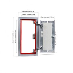 Люк ревизионный под плитку Практика EuroFormat-R алюминиевый 200х400 мм скрытый нажимной