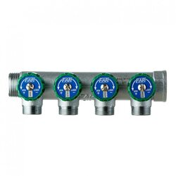 Коллектор Far (FK 3824 134) 1 ВР(г) х 4 выхода 3/4 НР(ш) ЕК х 1 НР(ш) регулируeмый (ФАР)