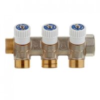 Коллектор распределительный Stout (SMB 6851 343403) 3/4 ВР(г) х 3 выхода 3/4(ЕК) х 3/4 НР(ш) регулирующий